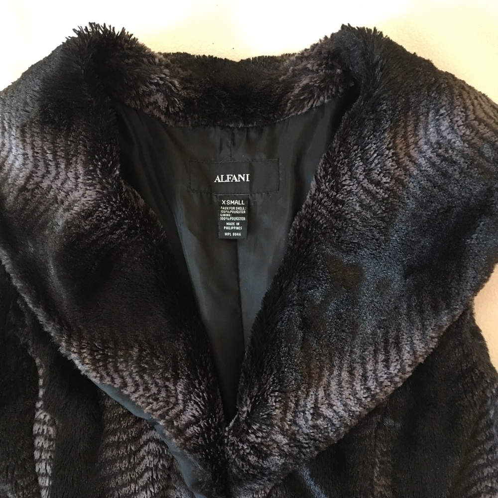 Alfani Faux Fur Vest w/ Collar S/XS